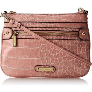 Soft Pink Anne Klein Crocodile Crossbody